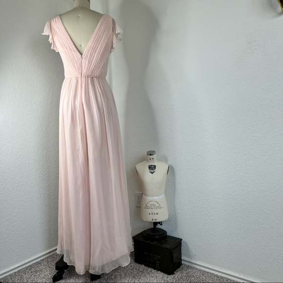 Jill Stuart Chiffon Ruffle Hi Lo Layered Bridesmaid Summer Wedding Dress - Picture 6 of 12